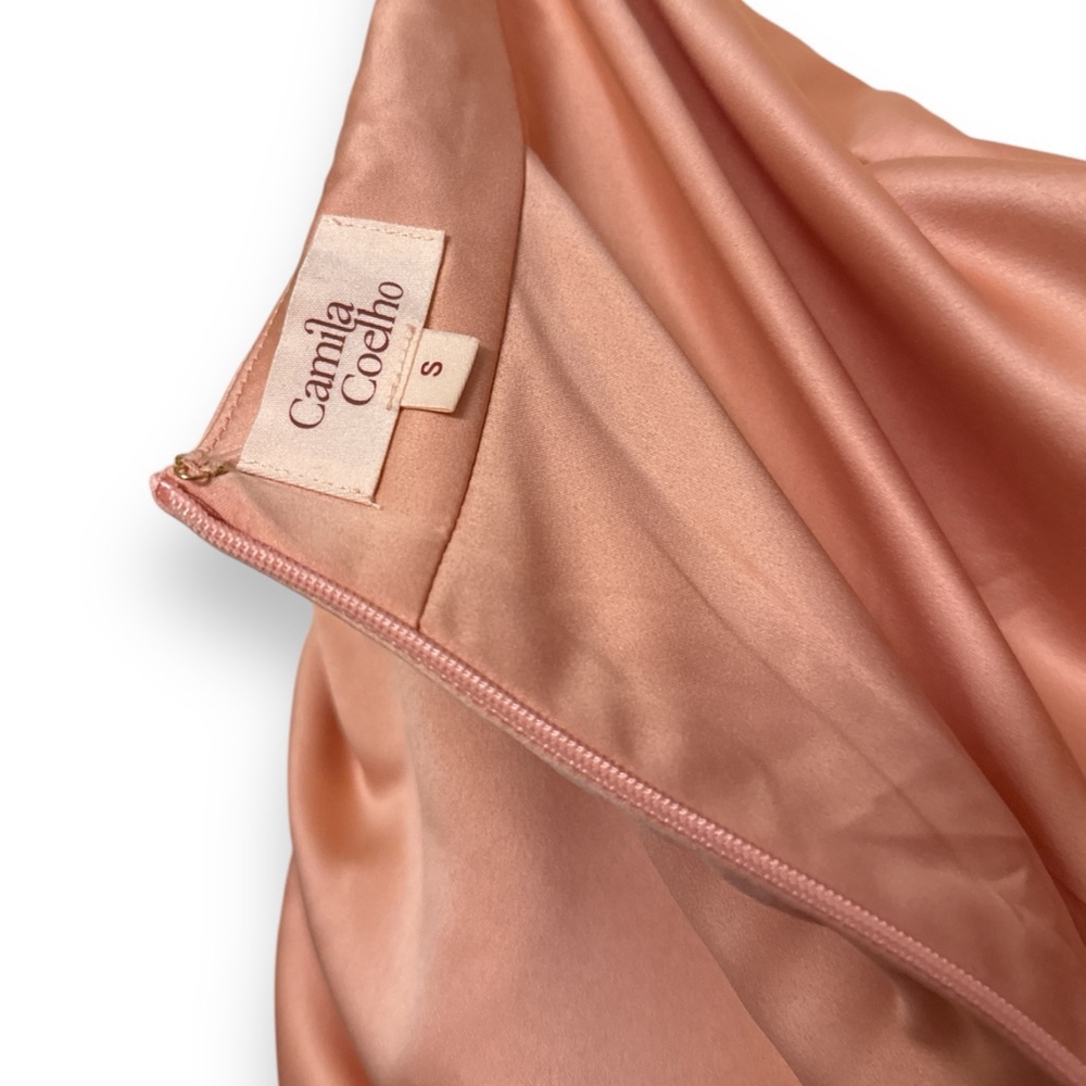 Camila Coelho Bow Skirt, Peach / Tan Size S - Picture 4 of 6